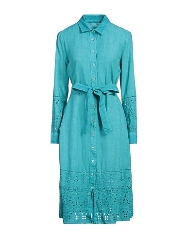 120% LINO Midi dress Turquoise 100% Linen