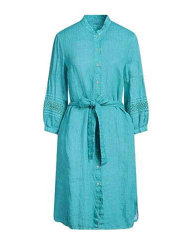 120% LINO Midi dress Turquoise 100% Linen