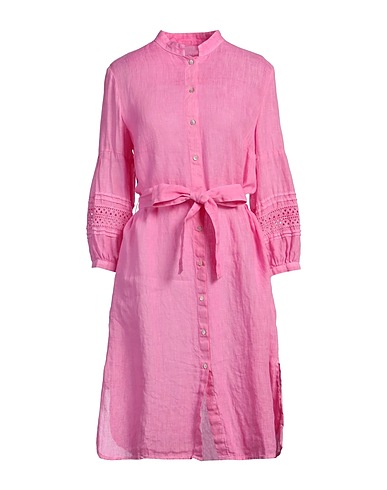 120% LINO Midi dress Pink 100% Linen