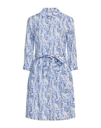 120% LINO Hemdkleid Blau 100% Leinen