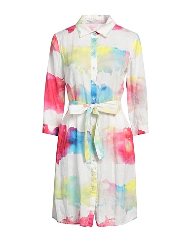 120% LINO Shirt dress White 100% Linen