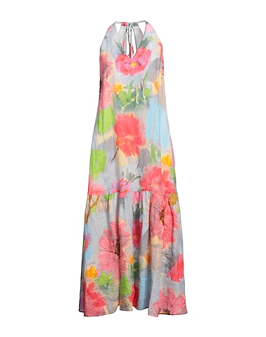 120% LINO Langes Kleid Fuchsia 100% Leinen