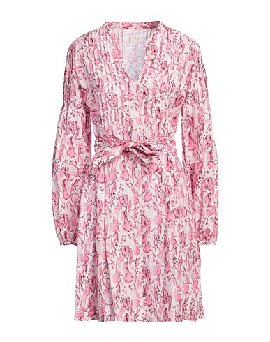 120% LINO Vestito corto Fucsia 100% Lino