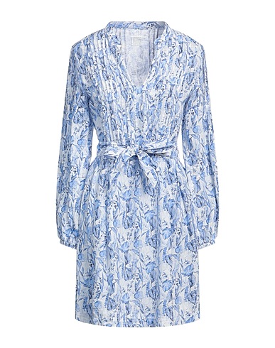 120% LINO Vestito corto Blu 100% Lino