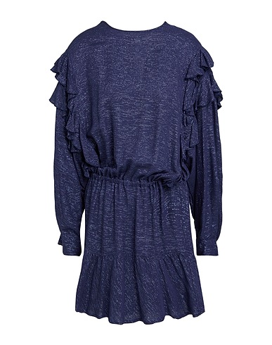 8PM Short dress Navy blue 94% Viscose, 3% Metallic fiber, 3% Polyamide