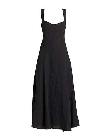 120% LINO Langes Kleid Schwarz 100% Leinen