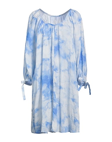 120% LINO Vestido midi Azul 100% Lino