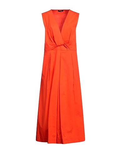ACTITUDE by TWINSET Long dress Tomato red 97% Cotton, 3% Elastane