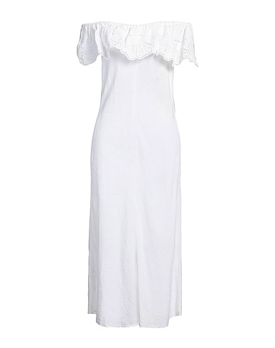 120% LINO Vestito midi Bianco 100% Lino