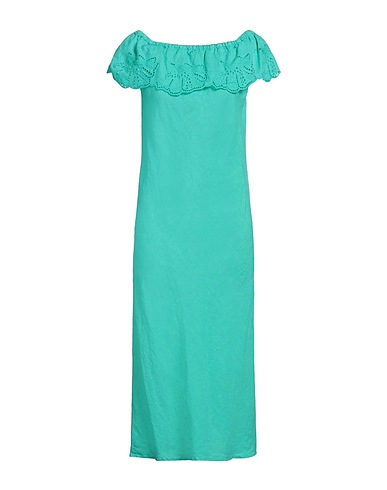 120% LINO Vestito midi Verde smeraldo 100% Lino