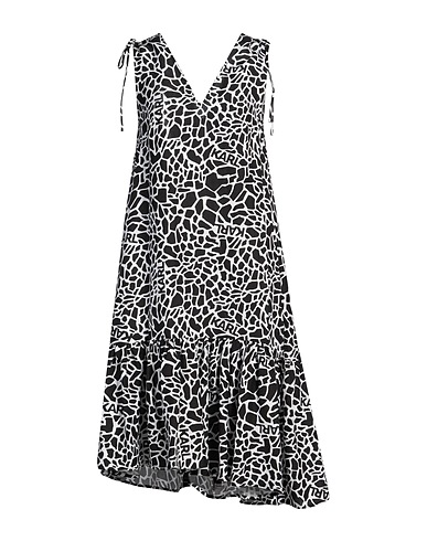 KARL LAGERFELD Midi dress Black 55% Linen, 45% Viscose