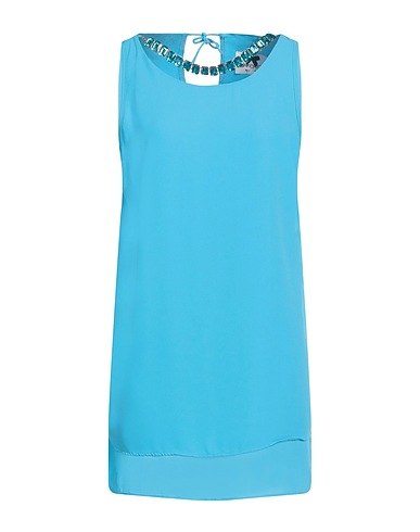 NO SECRETS Short dress Turquoise 95% Polyester, 5% Elastane