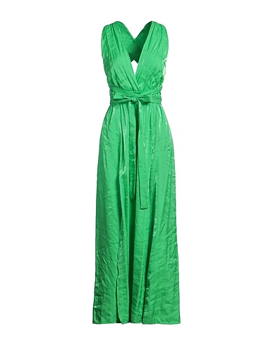 SOLOTRE Midi dress Green 68% Viscose, 32% Polyester
