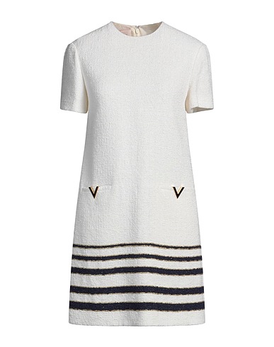 VALENTINO GARAVANI オフィスワンピース ホワイト レーヨン 47% / コットン 43% / ナイロン 9% / 金属繊維 1%