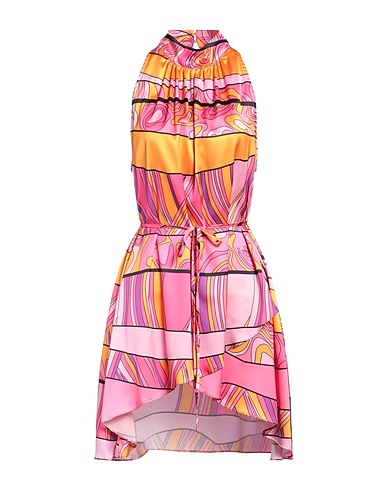 NO SECRETS Short dress Orange 95% Polyester, 5% Elastane