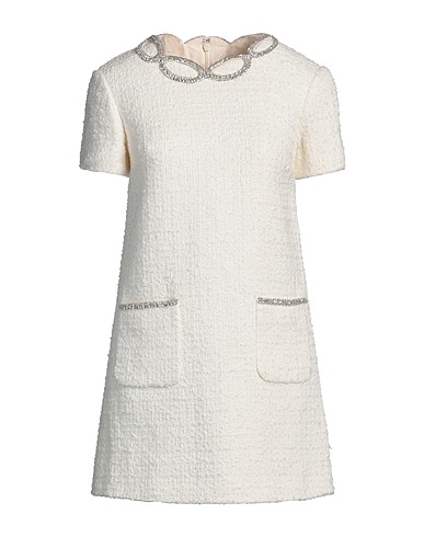 VALENTINO GARAVANI ミニワンピース・ドレス ホワイト レーヨン 37% / コットン 35% / ナイロン 12% / アクリル 11% / ウール 5%