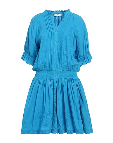0039 ITALY Short dress Azure 100% Linen