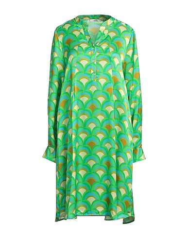 0039 ITALY Midi dress Green 60% Silk, 40% Viscose