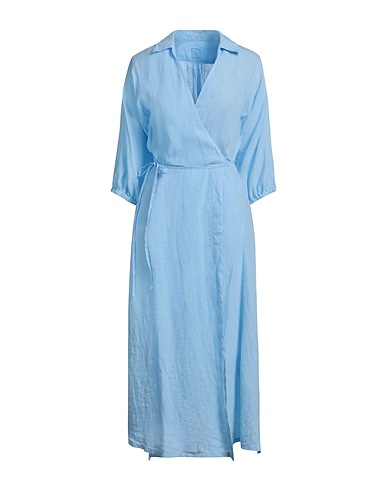 120% LINO Midi dress Sky blue 100% Linen