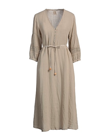 120% LINO Midi-Kleid 100% Leinen