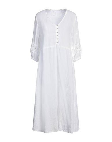 120% LINO Midi dress White 100% Linen