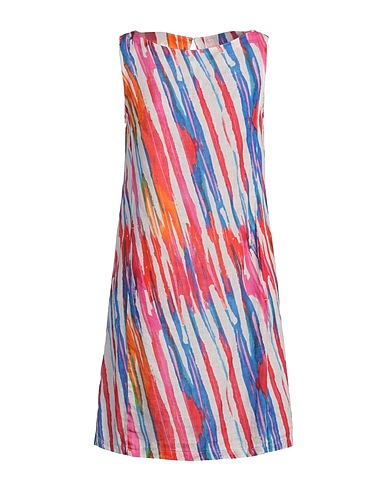 120% LINO Short dress Red 100% Linen