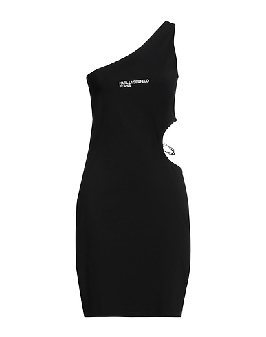 KARL LAGERFELD JEANS Midi dress Black 95% Cotton, 5% Elastane