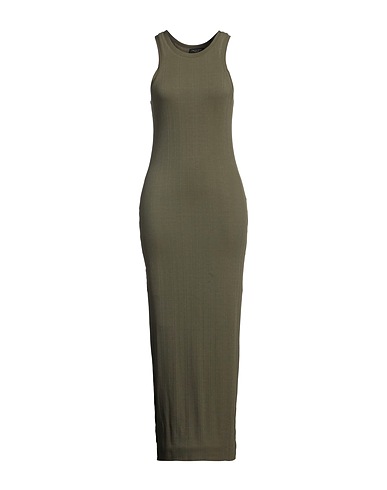 RAG & BONE Long dress Military green 93% Modal, 7% Polyurethane coated