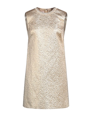 VALENTINO GARAVANI Sheath dress Gold 39% Polyester, 33% Silk, 28% Metallic fiber