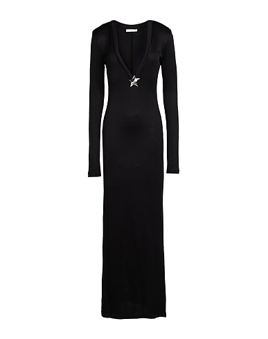 AREA Long dress Black 97% Viscose, 3% Elastane