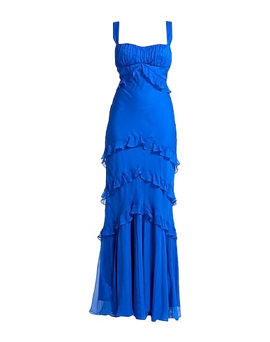 SALONI Long dress Blue 100% Silk
