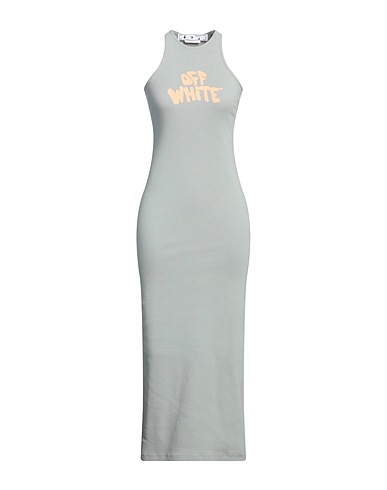 OFF-WHITE™ Long dress Sky blue 96% Cotton, 4% Elastane