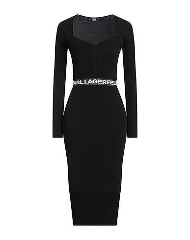 KARL LAGERFELD Midi dress Black 83% Viscose, 17% Polyester