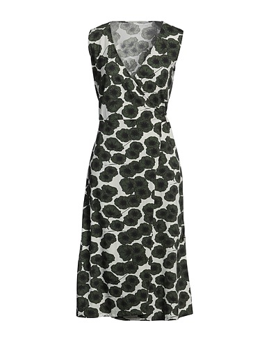 MAJESTIC FILATURES Midi dress Military green 94% Cotton, 6% Elastane