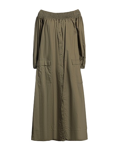 SOUVENIR Midi dress Military green 100% Cotton