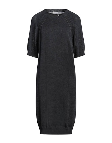 BRUNELLO CUCINELLI Short dress Charcoal 100% Cotton, Brass