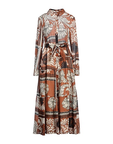 MOTEL Midi dress Brown 100% Linen