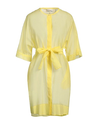 LE SARTE PETTEGOLE Shirt dress Yellow 70% Cotton, 30% Silk