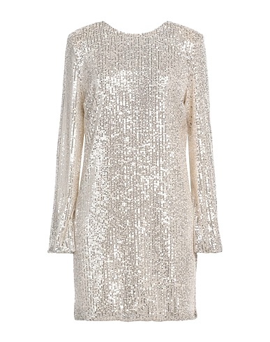 VICOLO Sequin dress Ivory 97% Polyester, 3% Elastane