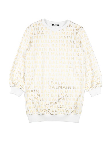 BALMAIN Dress White 100% Cotton, Elastane