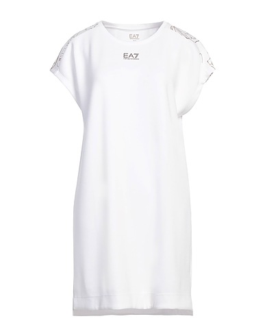 EA7 Short dress White 47% Polyester, 45% Modal, 8% Elastane