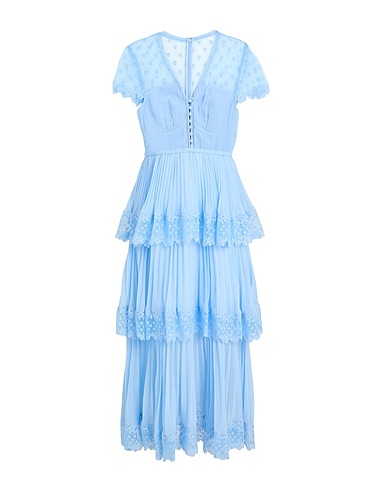SELF-PORTRAIT Midi dress Light blue 100% Polyester