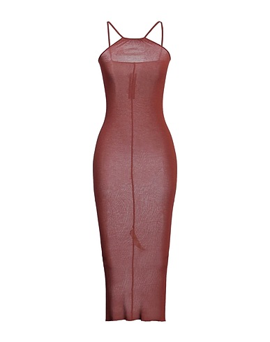 RICK OWENS Long dress Brown 88% Viscose, 12% Silk