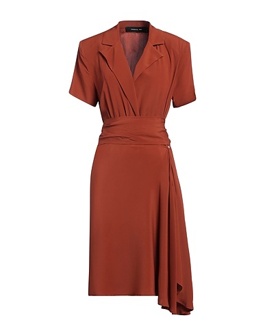 FEDERICA TOSI Short dress Tan 68% Silk, 32% Acetate, Polyester