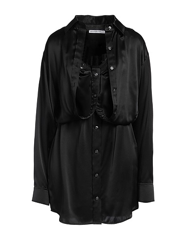 ALEXANDER WANG Shirt dress Black 100% Silk, Cotton, Polyurethane