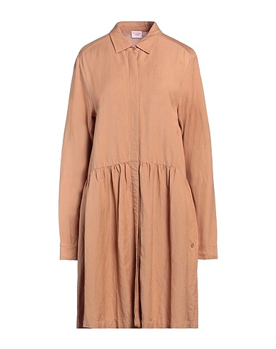 SUN 68 Shirt dress Camel 55% Linen, 45% Viscose