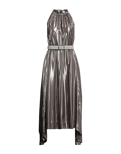 BRUNELLO CUCINELLI Elegant dress Grey 89% Viscose, 11% Polyamide, Brass