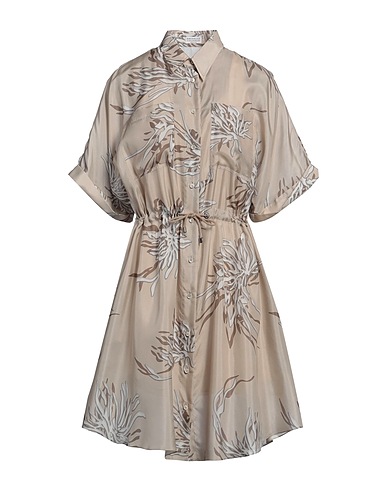 BRUNELLO CUCINELLI Short dress Sand 100% Silk, Brass