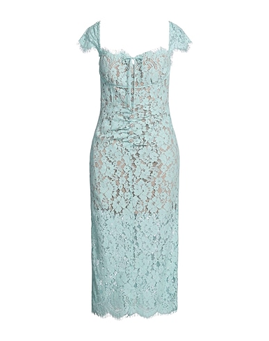 SELF-PORTRAIT Midi dress Turquoise 41% Cotton, 36% Viscose, 23% Polyamide