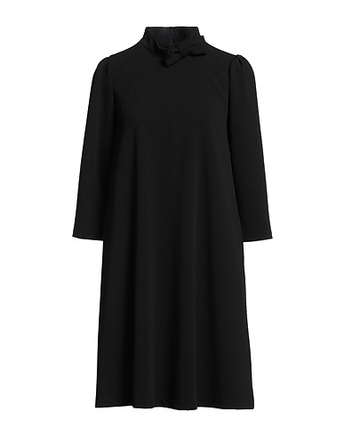 TROIS FLEURS Short dress Black 96% Polyester, 4% Elastane